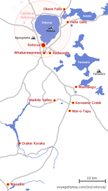 Map of Rotorua area